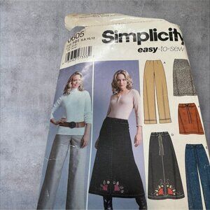 Simplicity 0605 Womens Easy-To-Sew Pants & Skirts Pattern Size 6-12 HH